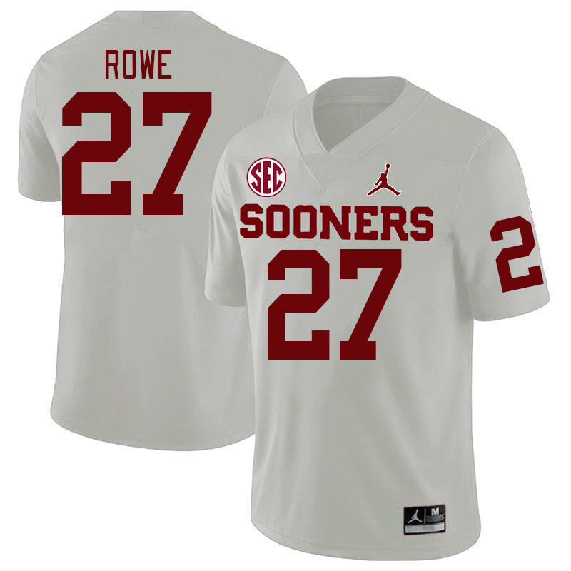 #27 Jayden Rowe Oklahoma Sooners 2024 SEC Conference College Football Jerseys-White